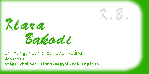 klara bakodi business card